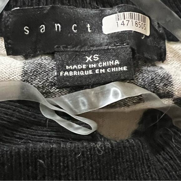 Sanctuary Cityscape Cardi Black Warped Check Button Down Cardigan Sweater XS - Picture 7 of 9